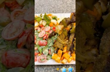 Healthy salad with meat. #healthyrecipes #healthyfood #salad #viralreels #saladrecipe