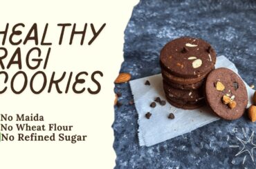 Gluten Free Ragi Cookies | Chocolate Ragi Cookies | Ragi Flour Recipes | Millet Cookies
