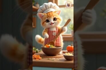 Fresh Salad! Cute Cat | Prepare a Delicious Healthy Salad #FreshSalads #smallcat #cat #cute