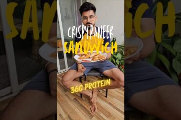 36g High Protein Crispy Paneer Sandwich! #viralrecipes #highproteinrecipes #ytshorts