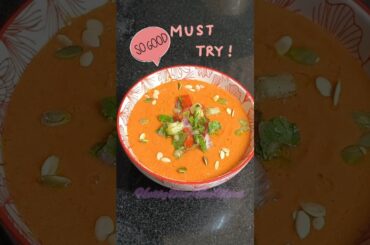 Gazpacho - Spanish Tomato Cold Soup #healthy #recipe #homemade #soup #nofirecooking #healthyrecipes