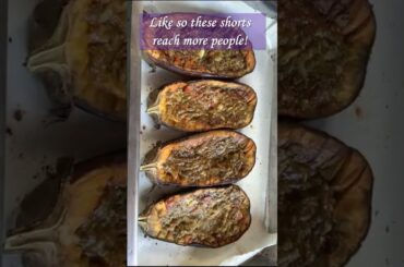 Baked Stuffed Eggplant: Easiest Healthy Dinner! #shorts #easyrecipes #recipe
