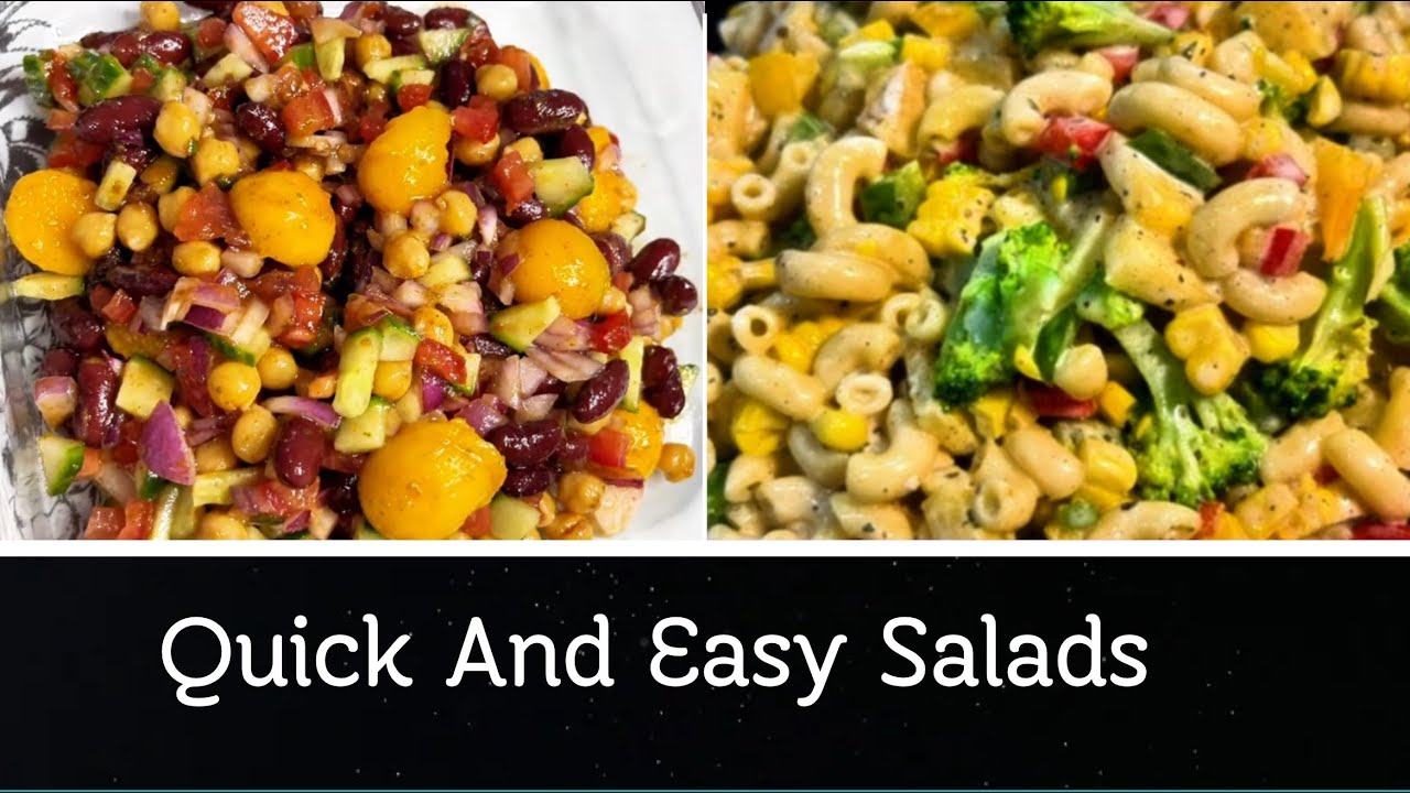 2 Healthy Salads in 10 Minutes | Kidney Beans + Macaroni Salad Recipe #saladrecipe 2 Healthy Salads in 10 Minutes | Kidney Beans + Macaroni Salad Recipe #saladrecipe