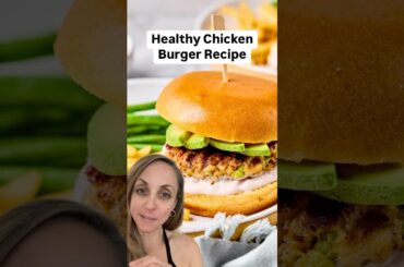 Healthy Ground Chicken Burger Recipe #groundchicken #chickenburger #lowcalorie