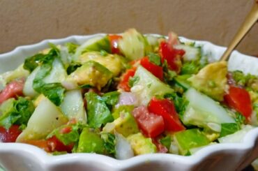 Cucumber Tomato Avocado Salad Recipe/Healthy Salad For Weight Loss//Keto Salad