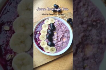 Jamun overnight oats#shorts#youtubeshorts#overnightoats#breakfast#healthybreakfast#weightloss#recipe
