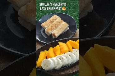 Sunday's healthy and simple breakfast #breakfast #healthy #fruits #bread #ytshorts #trending #shorts