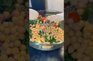 Best Kale Chickpea salad! #healthyfood #healthyrecipes #salad #kale #weightlosssdiet #shorts