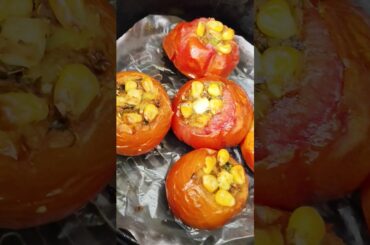 Rosted Tomato Airfryer Recipe #shorts#youtubeshorts#ytfeed#recipe#food#vege#healthy #village#haryana