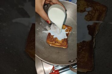 Bread Banana Milk Toast Recipe | 5-Min Quick Breakfast #recipe #foodie #shorts