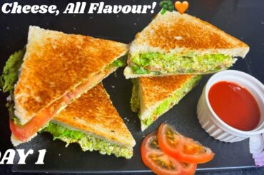 High Protein Broccoli Paneer Sandwich | Weight Loss Recipe | Healthy Breakfast Series DAY #sandwich