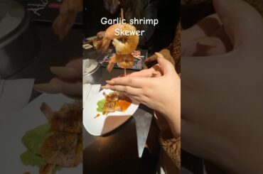 Garlic shrimp on a skewer / healthy recipe / healthy snack idea