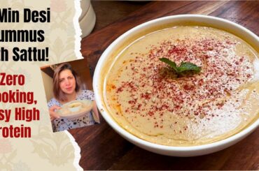 Indian-Style Sattu Hummus Recipe | Fast, Protein-Packed, No-Boil, Healthy Dip | Weight Loss Plan
