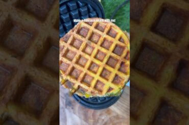 Make a monsoon snack with me! Healthier Vada Pav Waffle! Detailed recipe in comments. #recipes #food