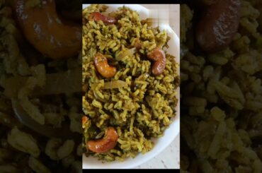 instant Healthy Breakfast Recipe# palak rice within 10 minutes #instant palak pulao #Shorts