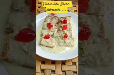 Bread Ka mazedar Nashta #BreadPudding #shortsfeed #food #shahitukda #easyrecipe #dessert #viralvideo