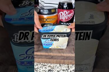 Dr Pepper Protein Floats! Low calorie. (380 cals, 16g carbs, 35g protein)
