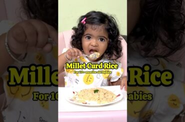 Millet Curd Rice for 10+ months old babies | Taahira recipe | Healthy lunch #shorts #food #foodie