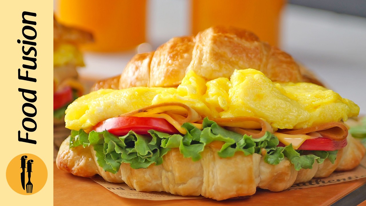 Egg Croissant Sandwich Recipe by Food Fusion Egg Croissant Sandwich Recipe by Food Fusion
