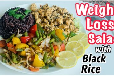 Healthy Chicken Salad with Black Rice for Weight Loss-Weight Loss Chicken Salad for Lunch/Dinner