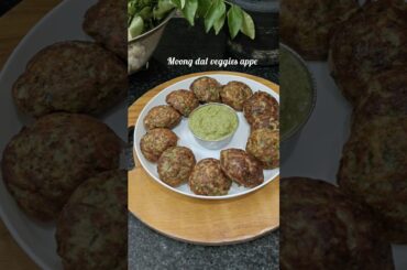 Healthy Moong Dal Veggie Appe | Low Oil Breakfast Snack #shorts#recipe#trending #viral#youtubeshorts