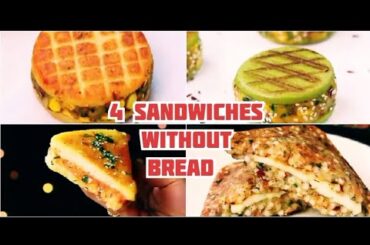 4 Sandwiches Without Bread | sandwich recipe | #shorts #youtubeshorts
