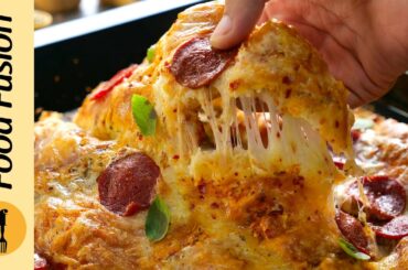 Pizza Sandwich Tray Bake Recipe by Food Fusion