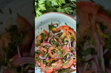 Healthy Tomato & Onion Salad | Easy Mediterranean Recipe in 5 Minutes! #asmr