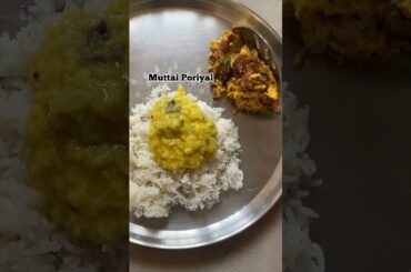 Simple & healthy lunch recipes #shorts|| Uppu Paruppu, egg Poriyal, chips, Applam