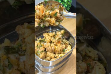 Lunch Recipe: Rice n  kathirikai kadayal | gobi fry n fruit #shortsfeed #lunchideas #lunchbox