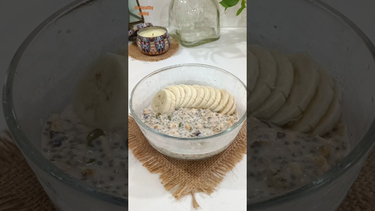 Overnight oats chia seeds breakfast recipe #shorts Overnight oats chia seeds breakfast recipe #shorts