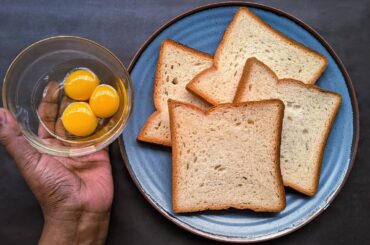 Just add Eggs with Bread! It’s so Delicious and Easy! One Pan Egg Toast Recipe.