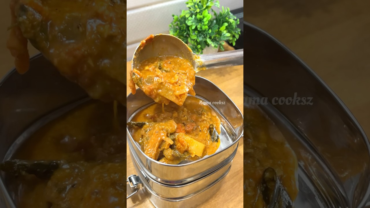 Lunch Recipe: Rice n Kali | karuvade Masala kulambu | fruit #shortsfeed #lunchideas #lunchbox Lunch Recipe: Rice n Kali | karuvade Masala kulambu | fruit #shortsfeed #lunchideas #lunchbox