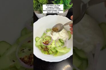 Creamy cucumbers salad recipe | #trending #food #youtubeshorts #salad #healthy