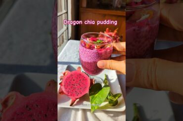 Dragon chia pudding recipe!  healthy breakfast recipe in just 2 mins!! #recipe #shorts