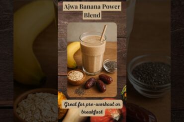 Power-Packed 350 Calorie Smoothie | Ajwah Date Banana Oats Chia Recipe #Shorts #healthyfood