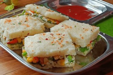 Healthy Dhokla Sandwich Recipe | Perfect for Breakfast &  Lunchbox | Soft & Spongy Dhokla Sandwich