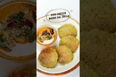 Healthy High-Protein Moong Dal Chilla Recipe #chilla #healthychilla #healthybreakfast #shortvideo