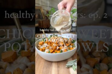 Chickpea Sweet Potato Bowls #fallrecipes #veganrecipes #healthydinner
