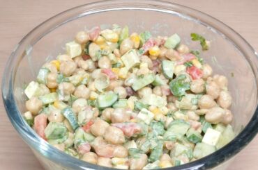 Chickpea Salad Recipe | Quick and Easy CHICKPEA CUCUMBER SALAD | High Protein Salad @saucywhisk