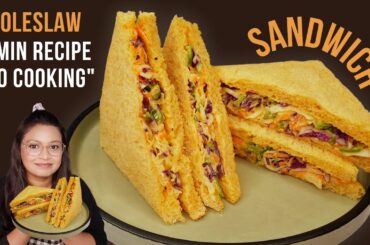 FAST 5 Minute Coleslaw Sandwich Recipe No Cooking Required!