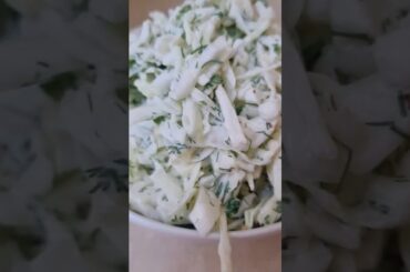 Easy 2 ingredients Creamy Coleslaw Cabbage Salad #sidedish #cabbage #coleslaw #saladrecipe #salad