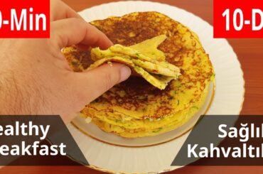 10-Min Healthy Breakfast Recipe | Low-Calorie Zucchini Fritters (No Flour!) | Easy Diet Recipes