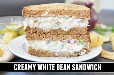 "Better than Deli" CREAMY Dill Pickle White Bean Sandwich