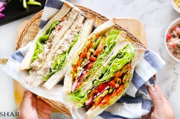 2 HEALTHY Sandwich recipes for WEIGHT LOSS / School /Work | Lunch Ideas - Part 1 (chicken & veggie)