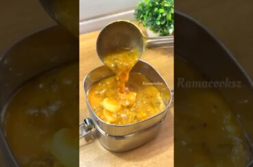 Lunch Recipe: Rice n mulangi dal kulambu | Appalam n fruit #shortsfeed #lunchideas #lunchbox