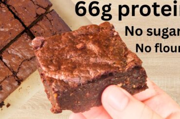 Protein brownies recipe, No sugar, no butter, no flour, Healthy dessert  #easy