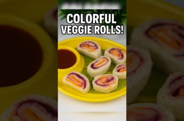 Colorful Veggie Bread Roll |No-Cook Snack Recipe #shorts#viralvideos#trending#ytshorts#vegbreadroll