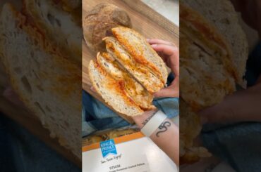 Parmesan Crusted Pollock in Chicken Parmesan-Style Sandwich with Mozzarella Cheese - Happy Bake Day