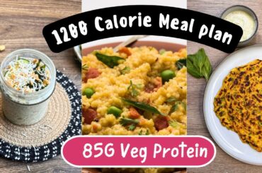 1200 Calorie High Protein Vegetarian Meal Plan | Weightloss Veg Diet Plan | Lose 2 kg in 7 days